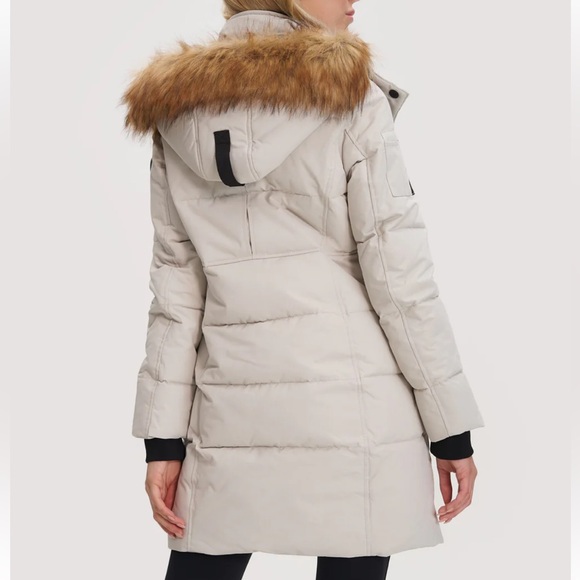 Noize “Addie” Puffer Coat in Snow, off white, faux fur hood winter coat, size M - Picture 2 of 16